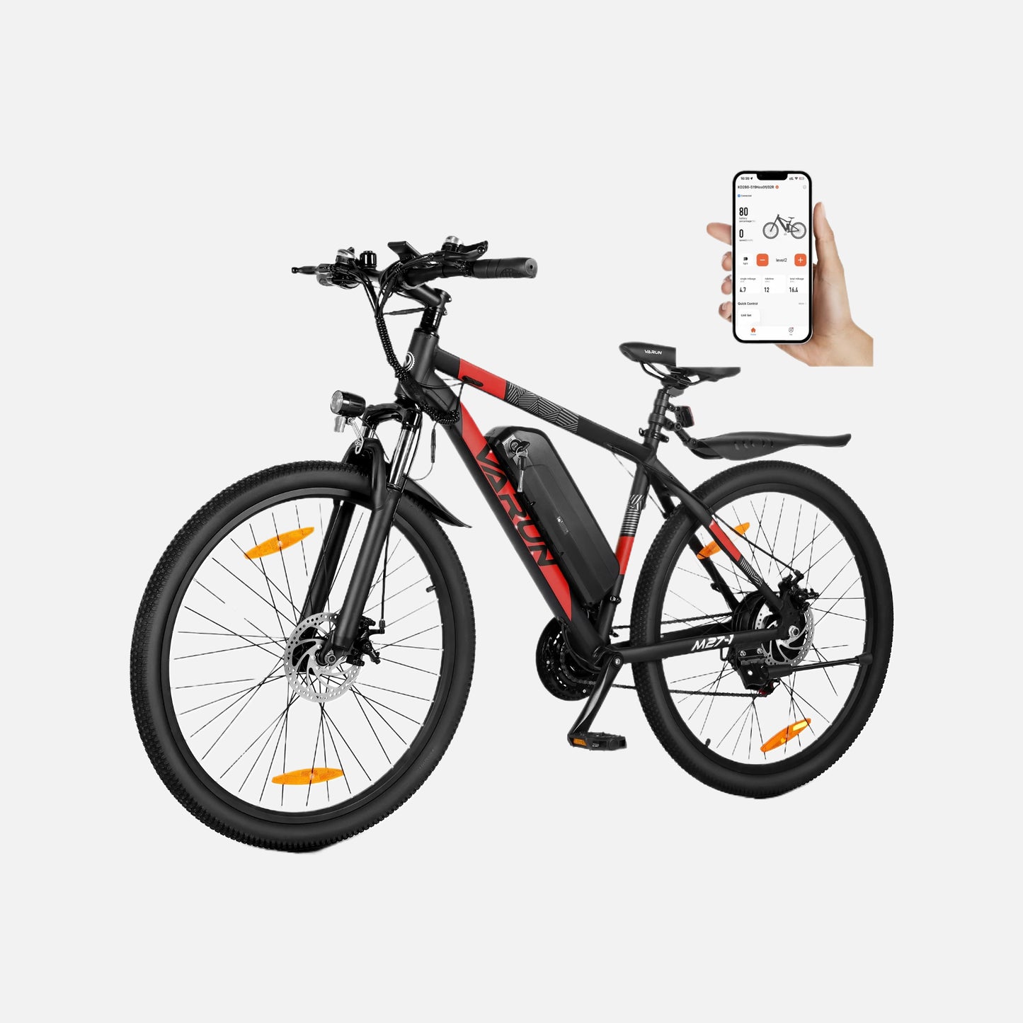 Varun altus-pro 27.5" e-bike, 21-speed mountain bike, top speed 15.5mph, 250w motor, 48v 13ah removable battery