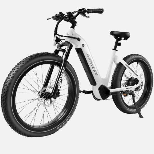 Airwest 750W Electric Bike for Adults, 1000W Peak Motor, 28MPH Top Speed, 7- Speed, Class 3, Aluminum Frame, 4" Wheels