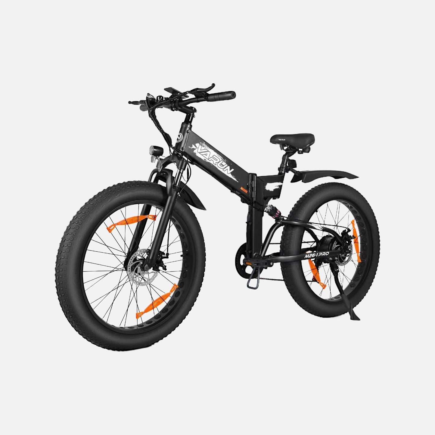 Varun m26-1 pro 26" folding e-bike, top speed 24.9mph, peak 500w, 48v anti-theft battery, full suspension