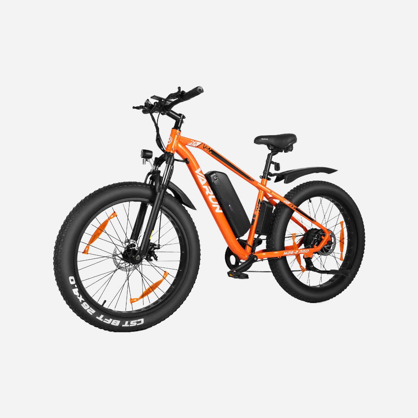 Varun m26-2 pro 26" fat tire e-bikes, top speed 24.9mph, peak 750w, 48v 13ah removable battery, lockable suspension