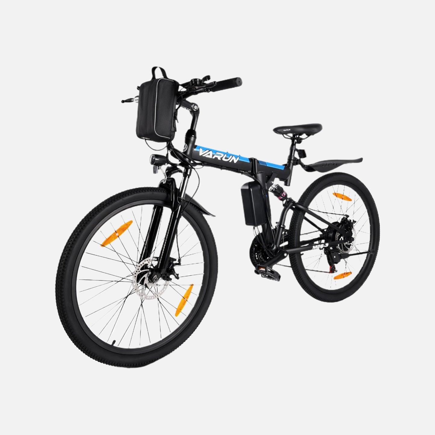 Varun m26-s 26" folding mountain e-bike, top speed 15.5mph, 250w motor, 48v 10.4ah/7.8ah battery, 21-speed gearbox