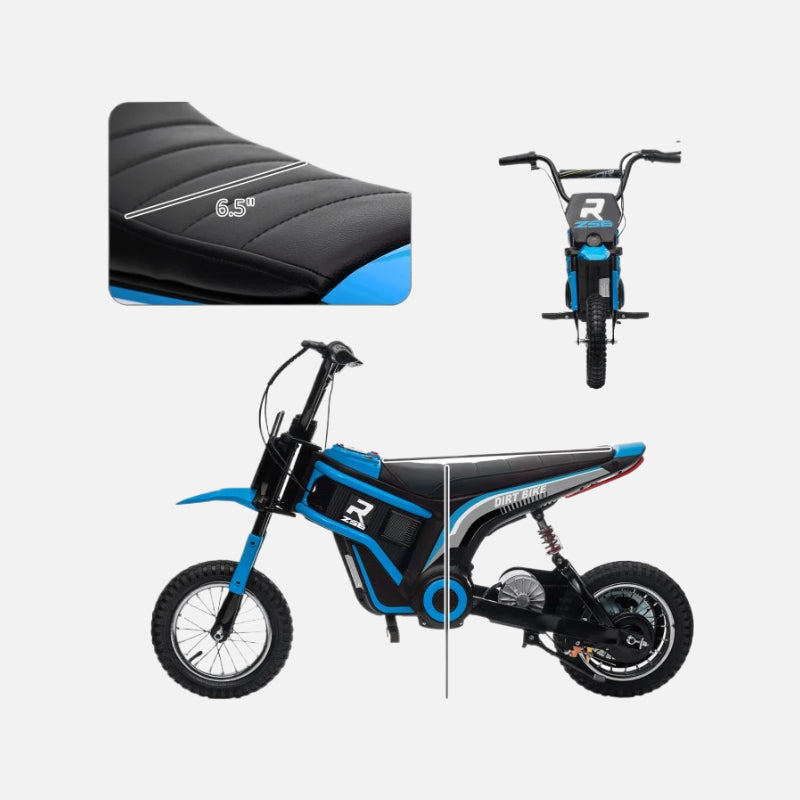 Aosom 24v 350w electric dirt bike up to 15mph Top Speed twist grip throttle-Polypropylene and Steel body-