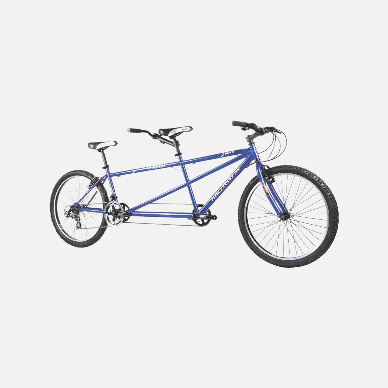 Micargi bicycles 26" sport tandem bike, 26″ tandem hi-ten steel frame, 26″ x 2.10″ black tires with machined sidewall