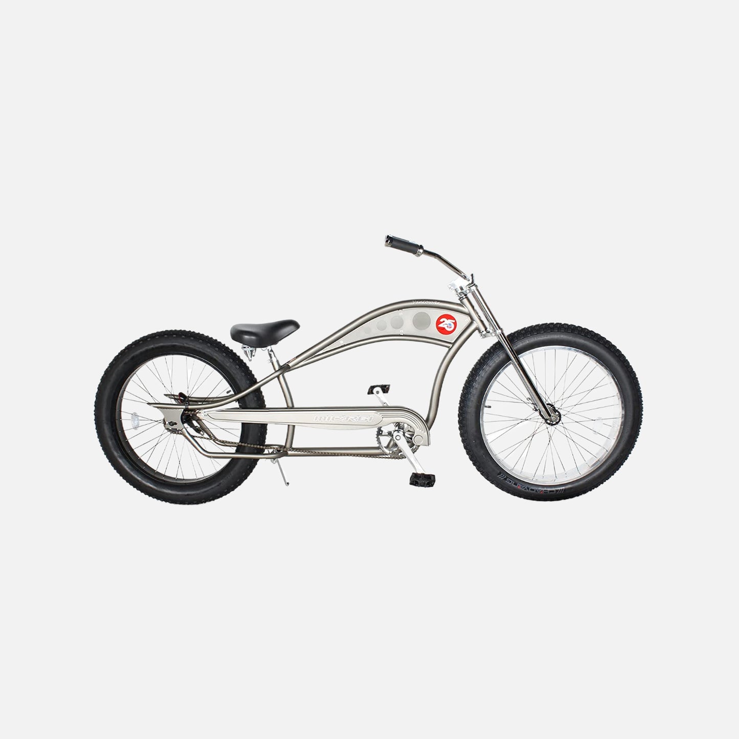 Micargi bicycles vancouver 26" chopper beach cruiser bike, tracer 26" chopper stretch hi-ten steel frame
