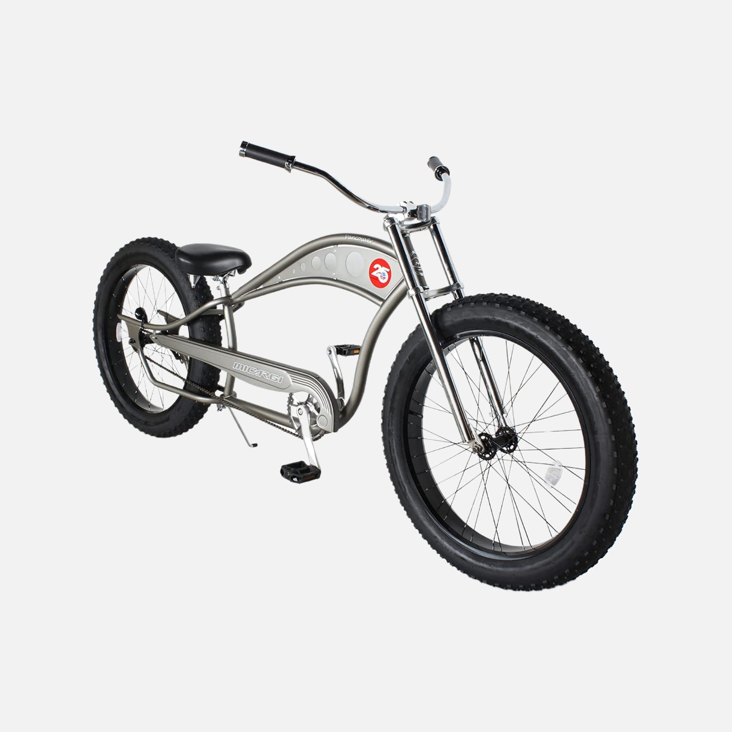 Micargi bicycles vancouver 26" chopper beach cruiser bike, tracer 26" chopper stretch hi-ten steel frame
