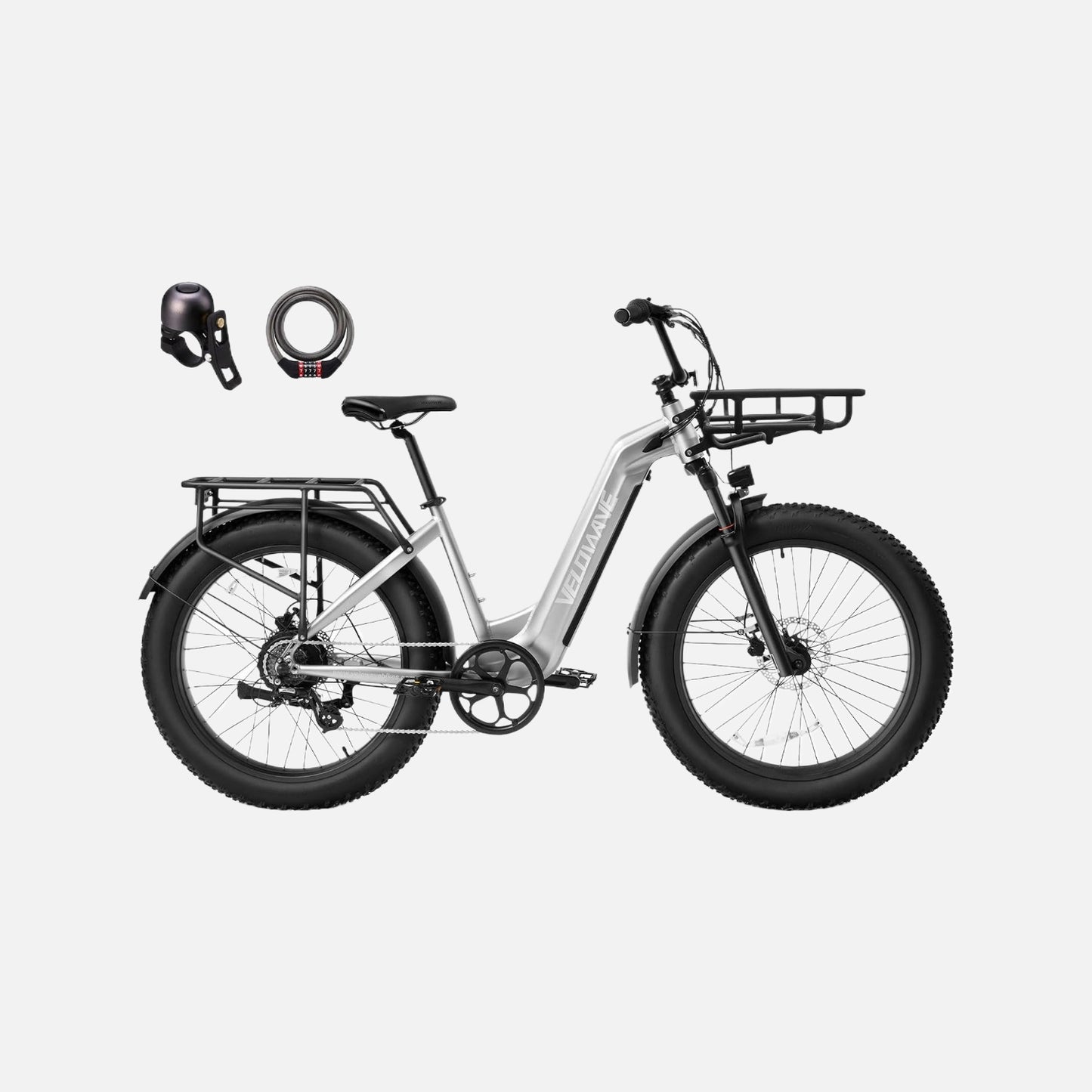 Velowave electric bike 26" fat tyre ebike for Adults with 750w brushless motor 48v top speed 28mph