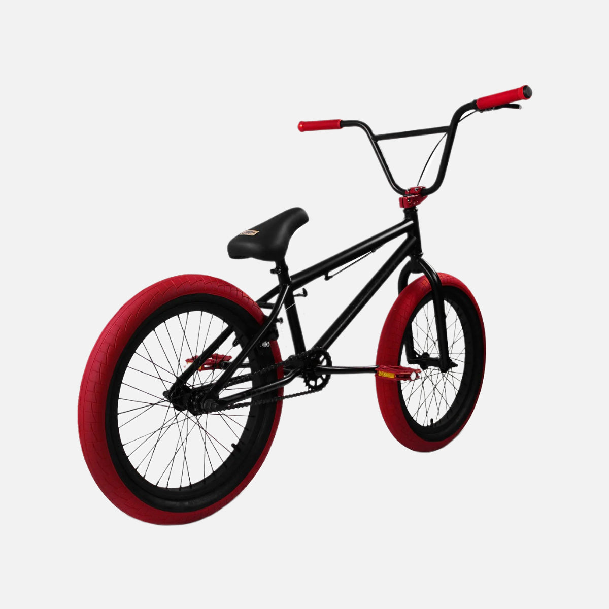 Elite BMX Stealth 20" Black Red Bike, 2024 Model, Hi-Tensile Steel Frame, Chromoly Cranks, 25T Sprocket, 2.4" Tires, Alloy Brakes, Pegs Included