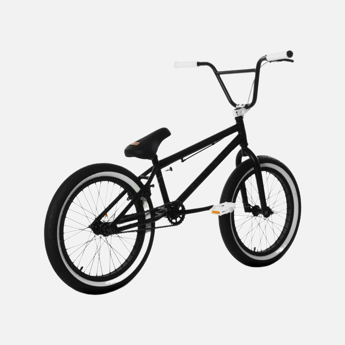 Elite BMX Stealth 20" Black White 2024 Bike, Hi-Tensile Steel Frame, Chromoly Cranks, 25T Sprocket