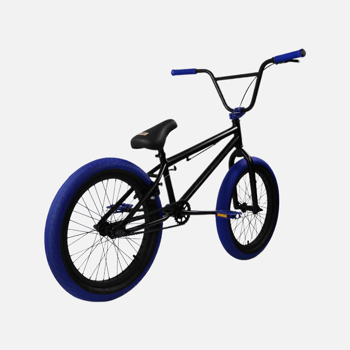 Elite BMX Stealth 20" Bike - Black Blue Hi-Tensile Steel, 170mm Cranks, 25T Sprocket, 2.4" Tires, Alloy Brakes, Pegs Included