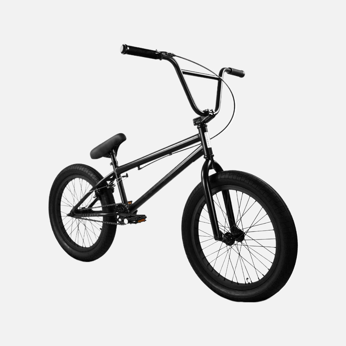 Elite BMX Stealth 20" Bike - Black Hi-Tensile Steel Frame, 170mm Cranks, 25T Sprocket, 2.4" Tires, Alloy Brakes, Pegs Included