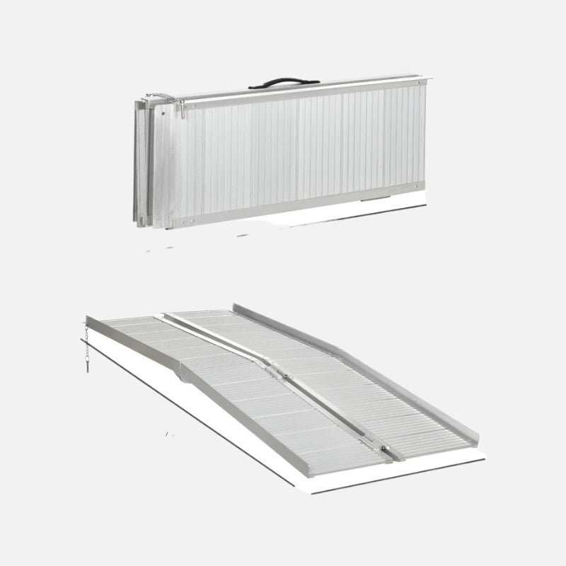 Homcom 6ft Aluminum Wheelchair Ramp 600lb Capacity Foldable Silver