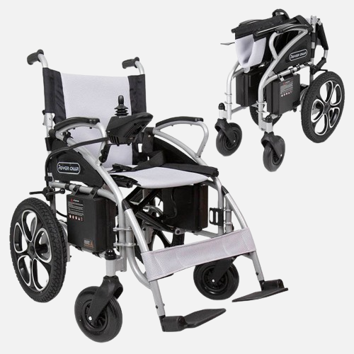 Vive compact power wheelchair 4 mph top speed - foldable long range transport aid