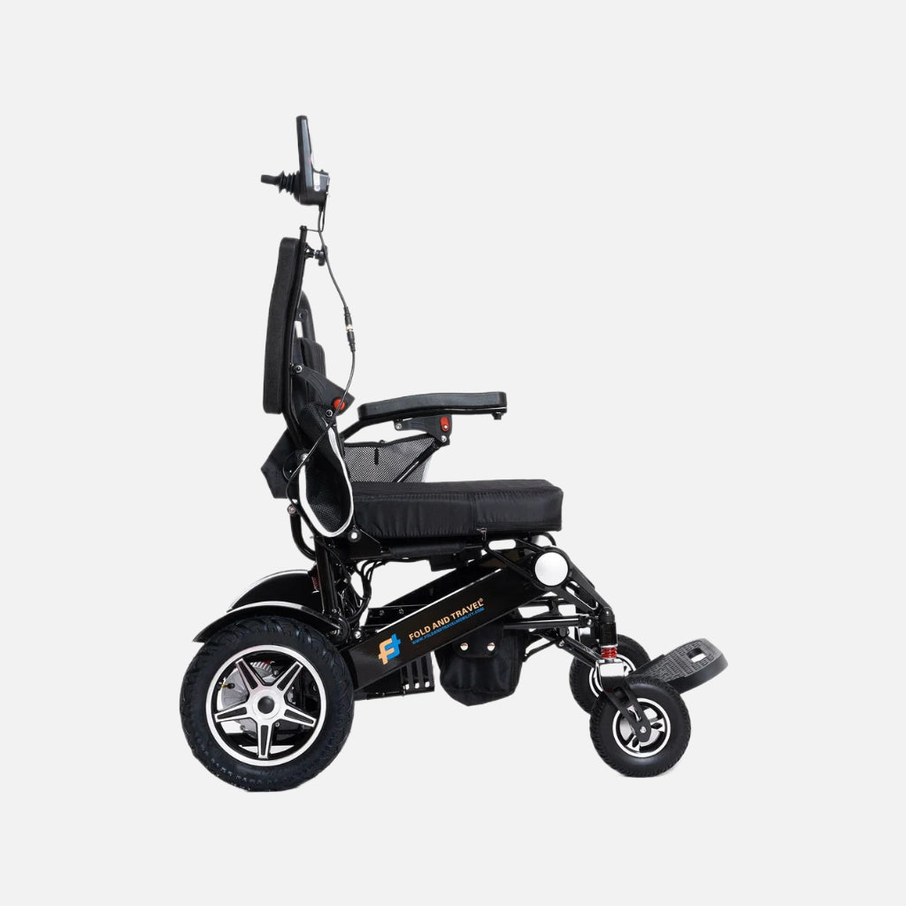 Fold and travel auto recline electric wheelchair lightweight power wheel top speed 5mph