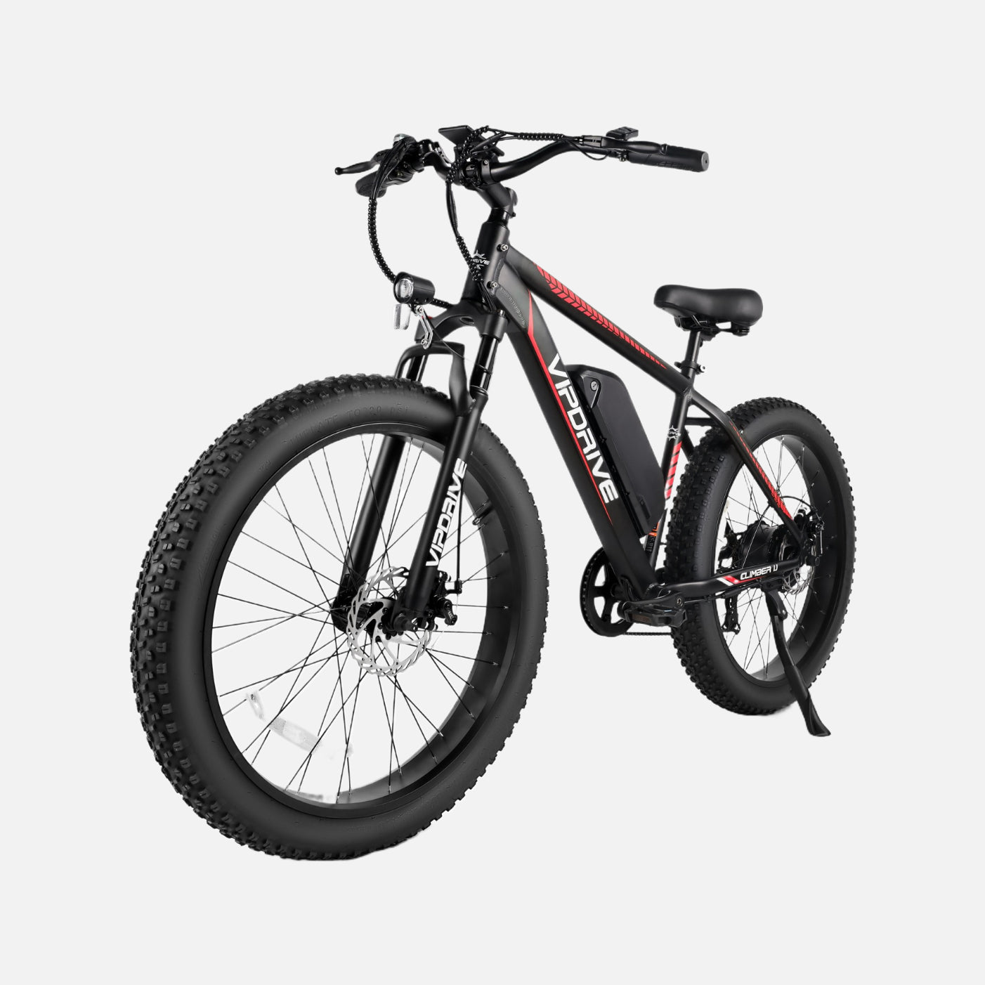 Vipdrive climber 1.1 26" fat tire mountain electric bike, top speed 26mph, 500w motor, 48v 13ah samsung cells battery, shimano 7-speed