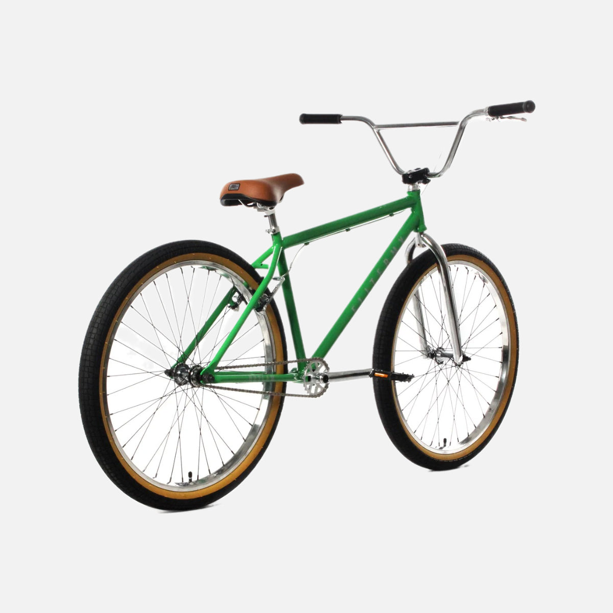 Elite BMX Outlaw Bike Forest Green Cr-Mo Frame 26” x 2.4” Tires Cr-Mo Fork Tektro Brakes 3-Piece Cr-Mo Cranks Double Wall Wheels