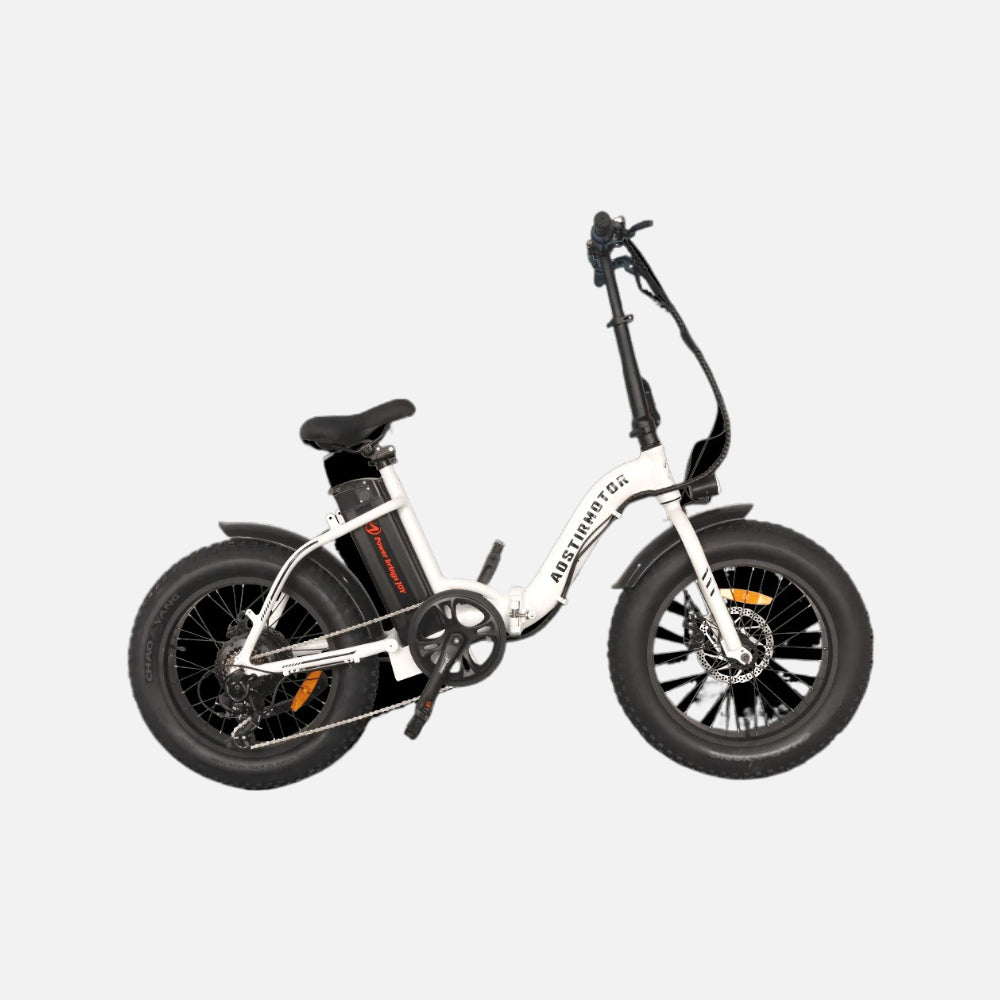 Aostirmotor G20 Folding Electric Bike, 500W Motor, 25mph, Low-Step Frame, 20x4" Fat Tires, Shimano 7-Speed