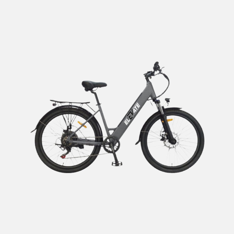 Elevate Highrise City E-Bike 500W Motor 20MPH Top Speed 48V 11.6Ah Battery 60 Mile Range 26” Kenda Tires LCD Display