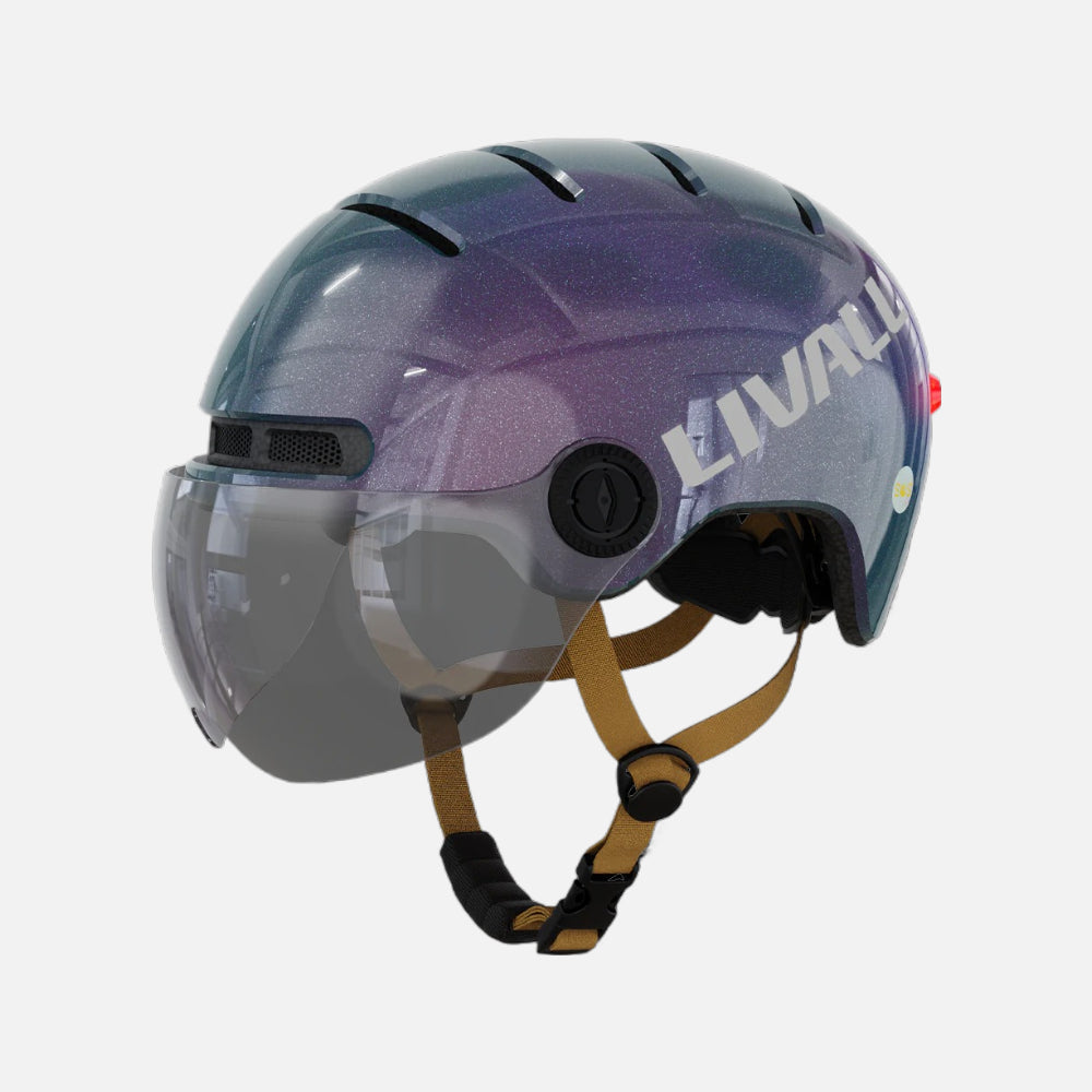 Livall l23 smart bike helmet with led lights & removable visor, fall detection