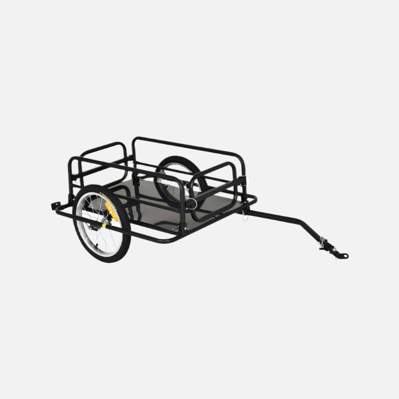 Aosom bike cargo trailer for hefty loads with 16" wheels-Safe Reflectors-Maximum Load Capacity: 110 lbs