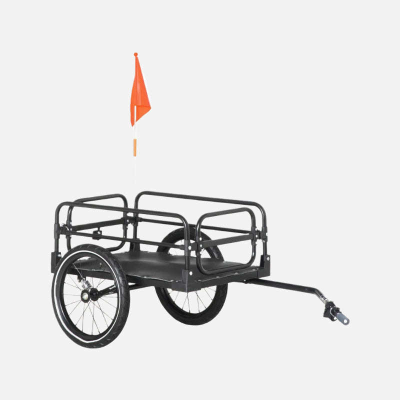Aosom bike cargo trailer bike wagon bicycle-Safe Design-Compatible with Bicycle Wheels: Diameter of 22"–28"