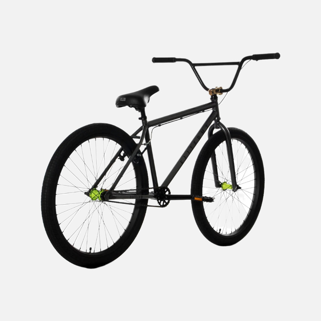 Elite BMX Outlaw Bike Grey Hazard Cr-Mo Frame 26” x 2.4” Tires Cr-Mo Fork Tektro Brakes 3-Piece Cr-Mo Cranks Double Wall Wheels