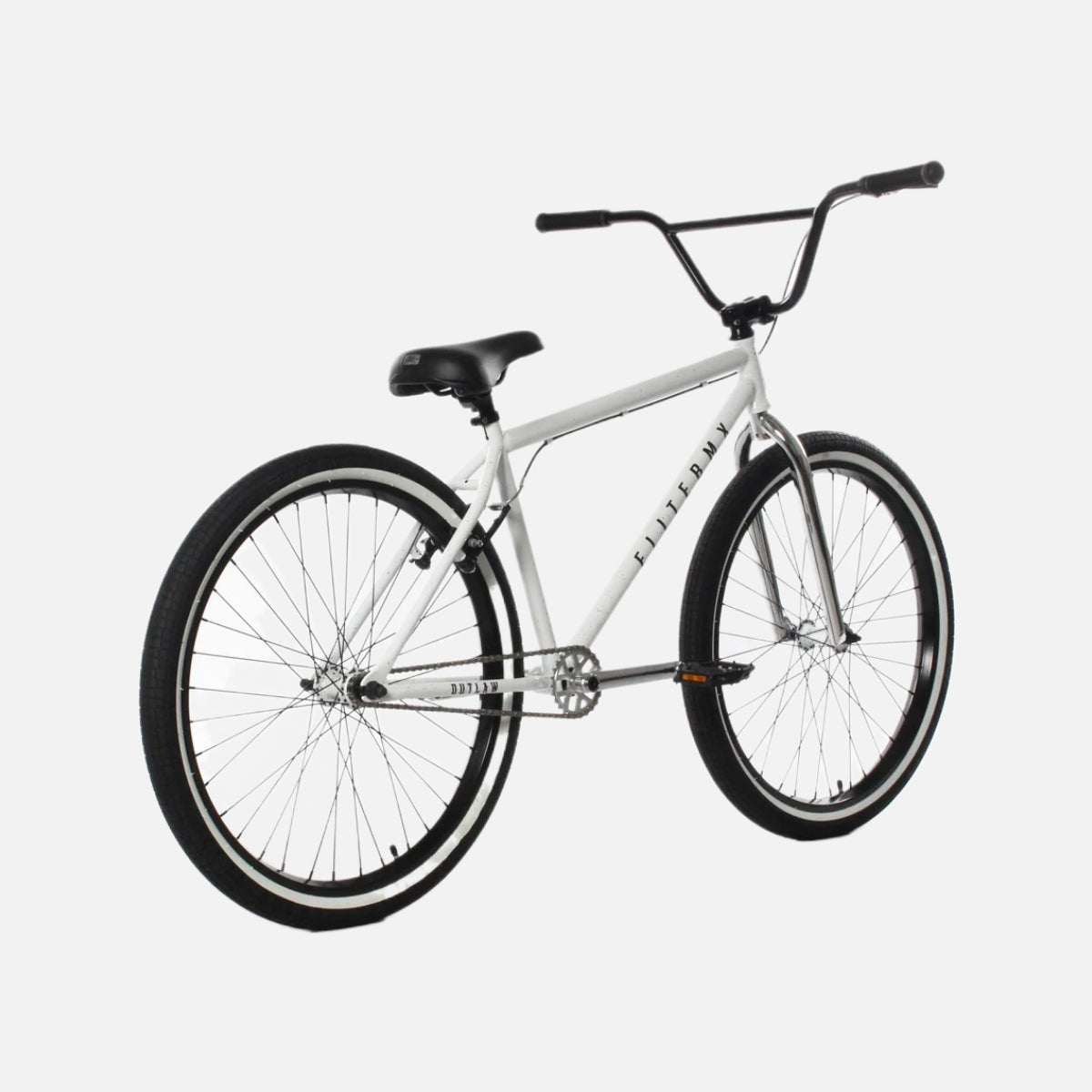 Elite BMX Outlaw White Splatter 26” Cr-Mo Frame & Fork Tektro U-Brakes 3-Piece Cranks Double Wall Wheels