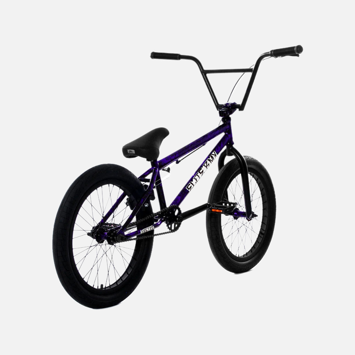Elite BMX Destro Bike Purple Venom 20.5” Hi-Tensile Steel Cr-Mo Fork 3-Piece Cr-Mo Cranks Tektro Brakes 20 x 2.4” Tires
