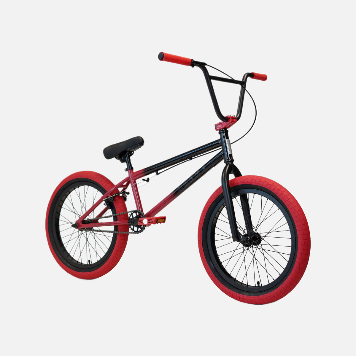 Elite BMX Stealth 20" Black Red Two Tone Bike, 2024, Hi-Tensile Steel Frame, Chromoly Cranks, 25T Sprocket