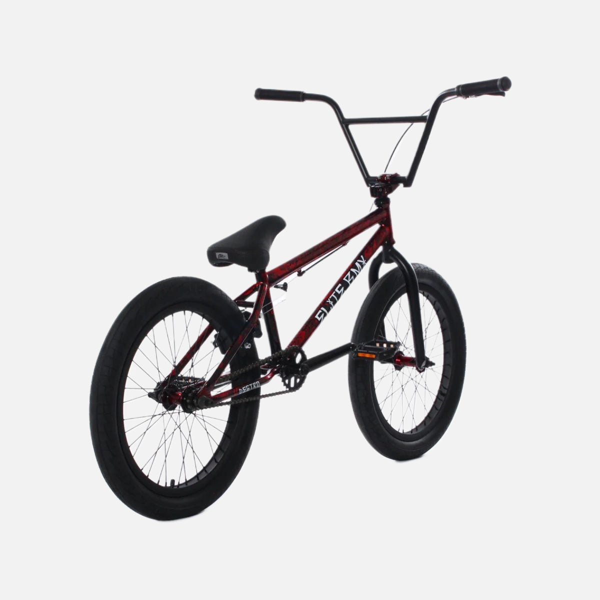 Elite BMX Destro Bike Red Carnage 20.5” Hi-Tensile Steel Cr-Mo Fork 3-Piece Cr-Mo Cranks Tektro Brakes 20 x 2.4” Tires