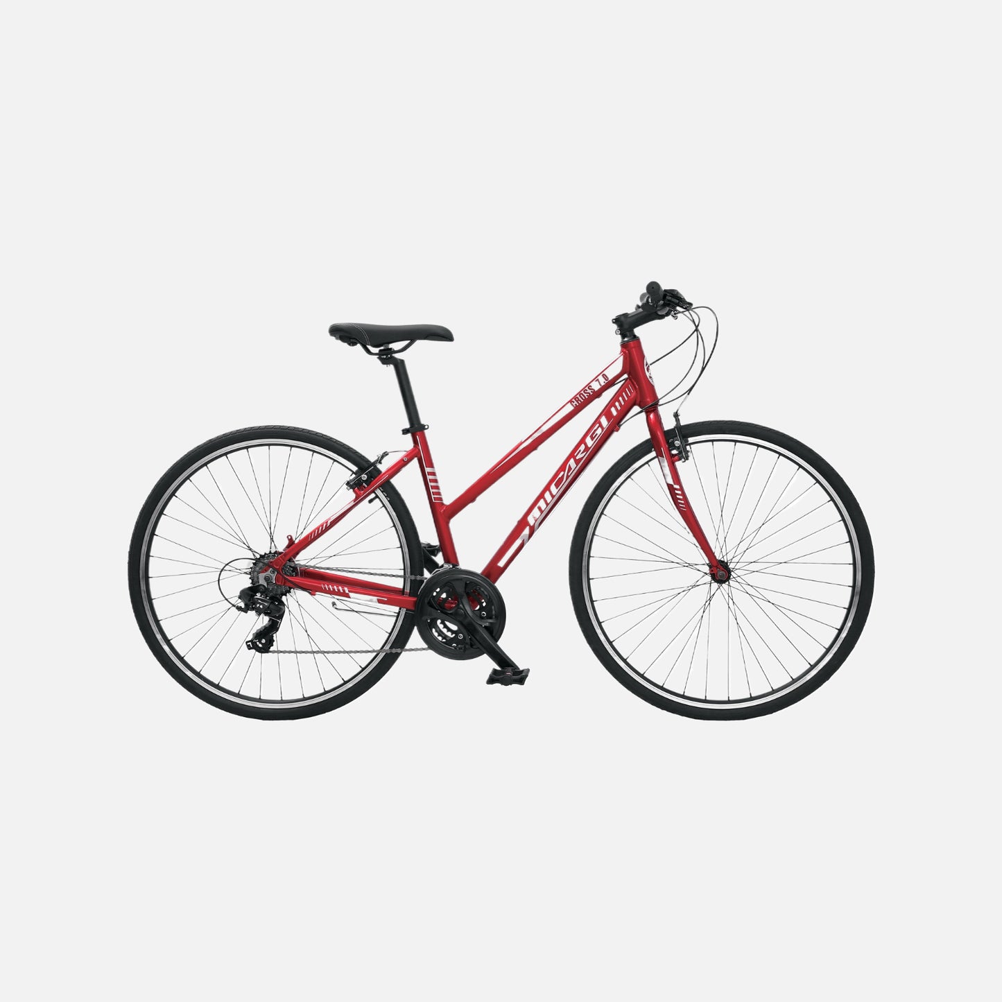 Micargi cross 7.0 700c hybrid road bike alloy v-brakes, 700cx38c tires, 6061 aluminum frame