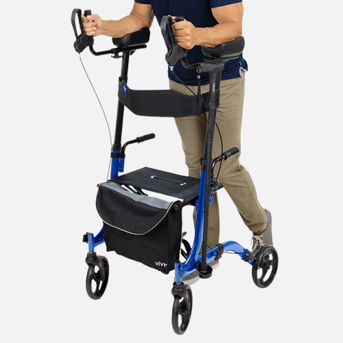 Vive upright rollator - walker with foldable transport seat