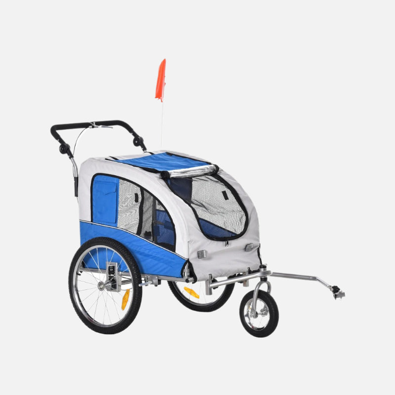 Aosom dog bike trailer 2-In-1 pet stroller with canopy-up to 44 lbs in weigh-Smooth Ride