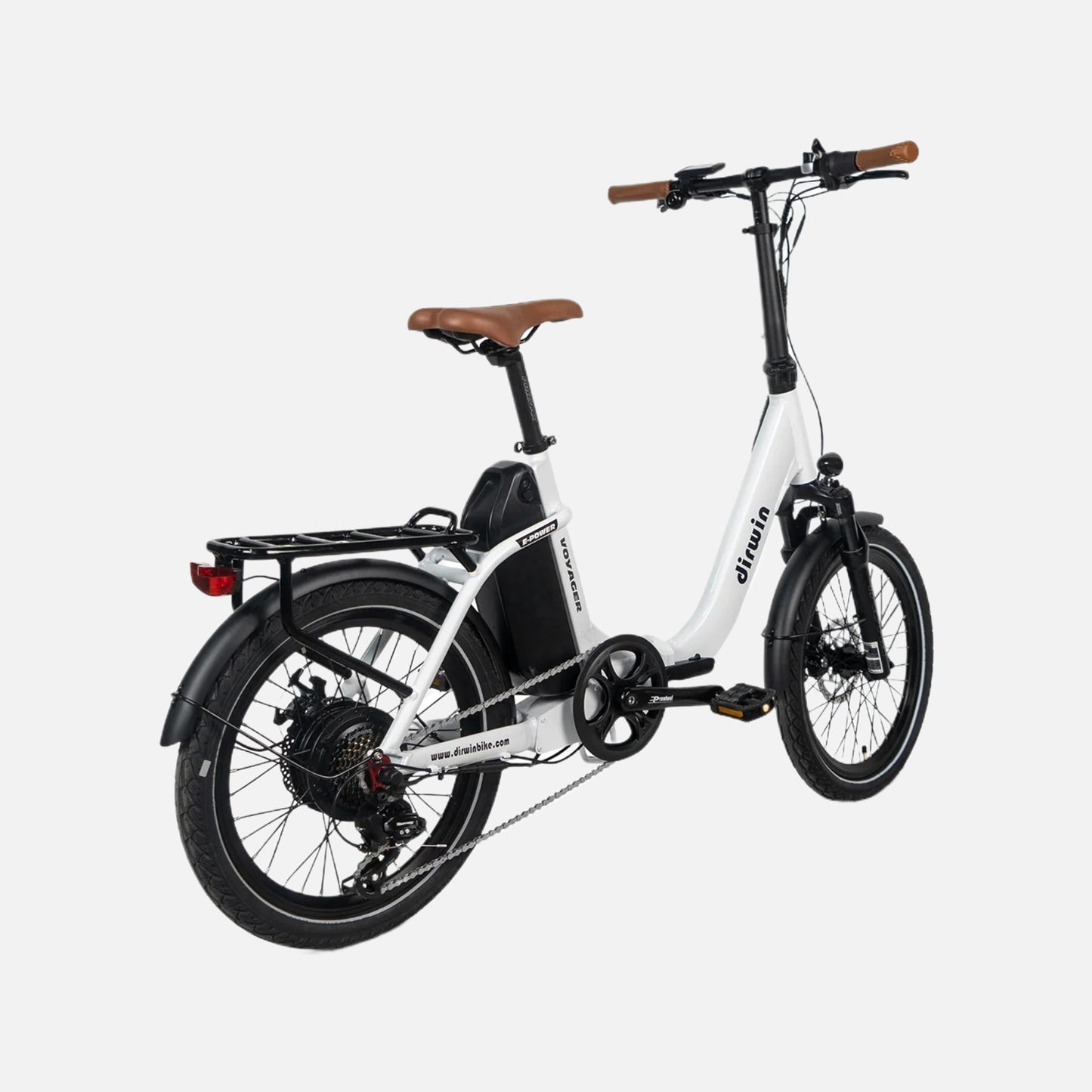 Driwin Voyager Folding eBike 500W Motor 26 MPH 48V 13Ah Battery 25-45 Mile Range 20” Tires 59 lbs 250 lbs Capacity 160mm Brakes