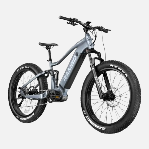 Rambo bikes pursuit 2.0 full suspension ebike 60 miles range 20 mph