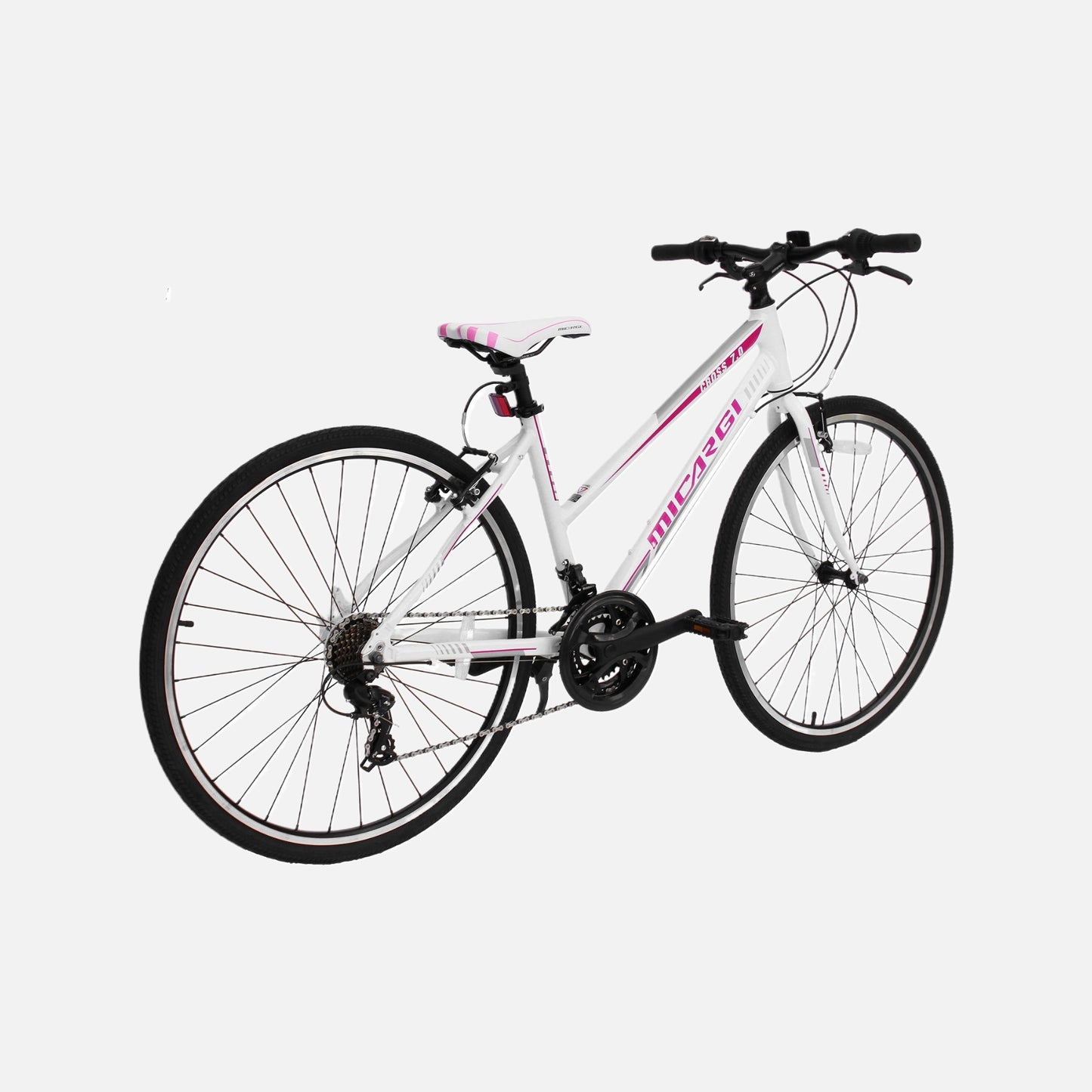Micargi cross 7.0 700c hybrid road bike alloy v-brakes, 700cx38c tires, 6061 aluminum frame