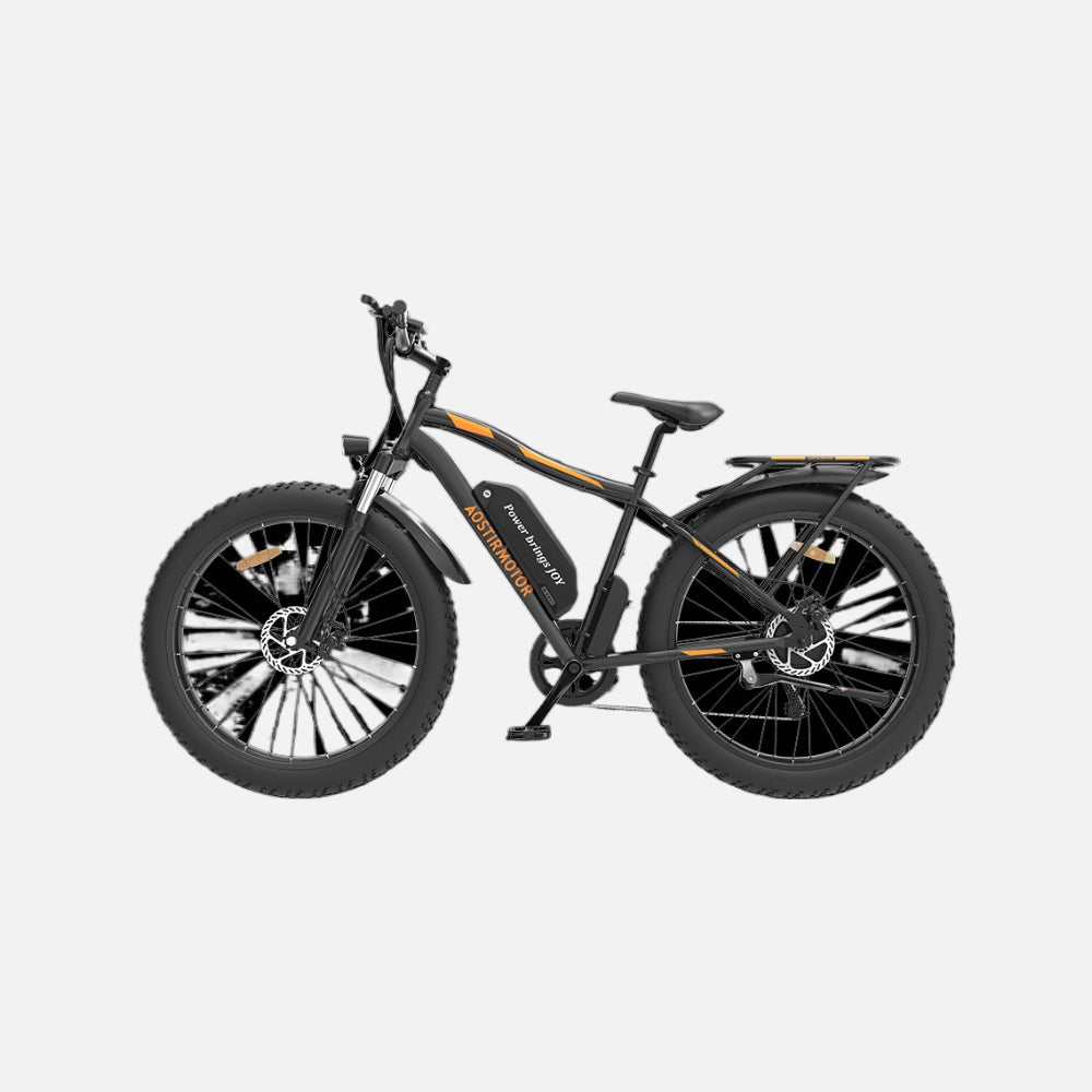 Aostirmotor SO7 750W Electric Mountain Bike, 48V 13Ah, 28mph Top Speed, 26"x4 Fat Tires, Rear Hub Motor, Disc Brakes, Hydraulic Fork