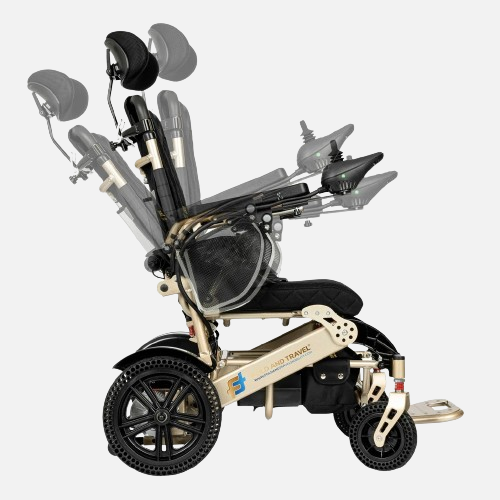 Fold and travel auto recline electric wheelchair lightweight power wheel top speed 5mph