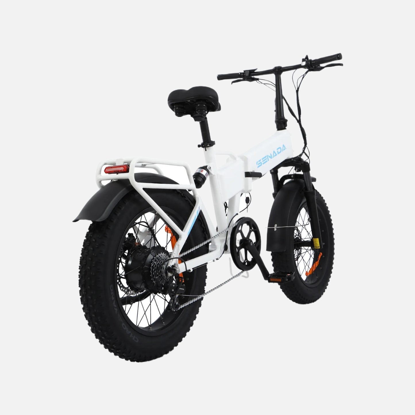 Senada gladiator, peak 900w rear hub motor, max speed of 28 mph, full suspension and compact foldability