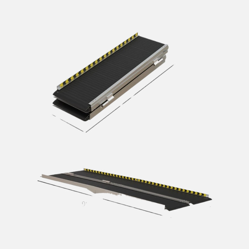 Homcom 8ft Foldable Aluminum Wheelchair Ramp 600lb Capacity Black