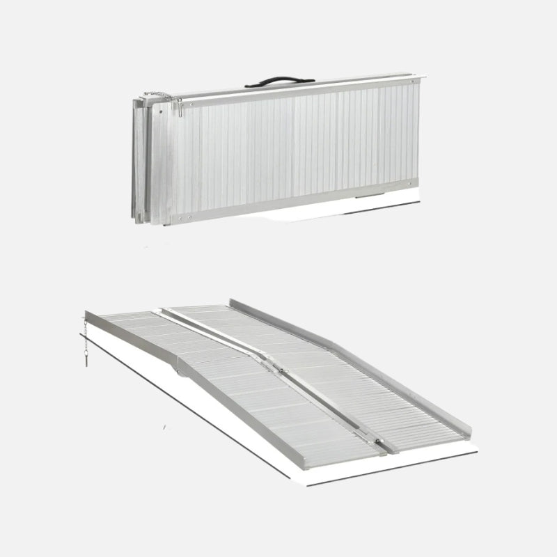 Homcom textured aluminum folding wheelchair ramp, 6ft ramp length, weight capacity 600 lbs