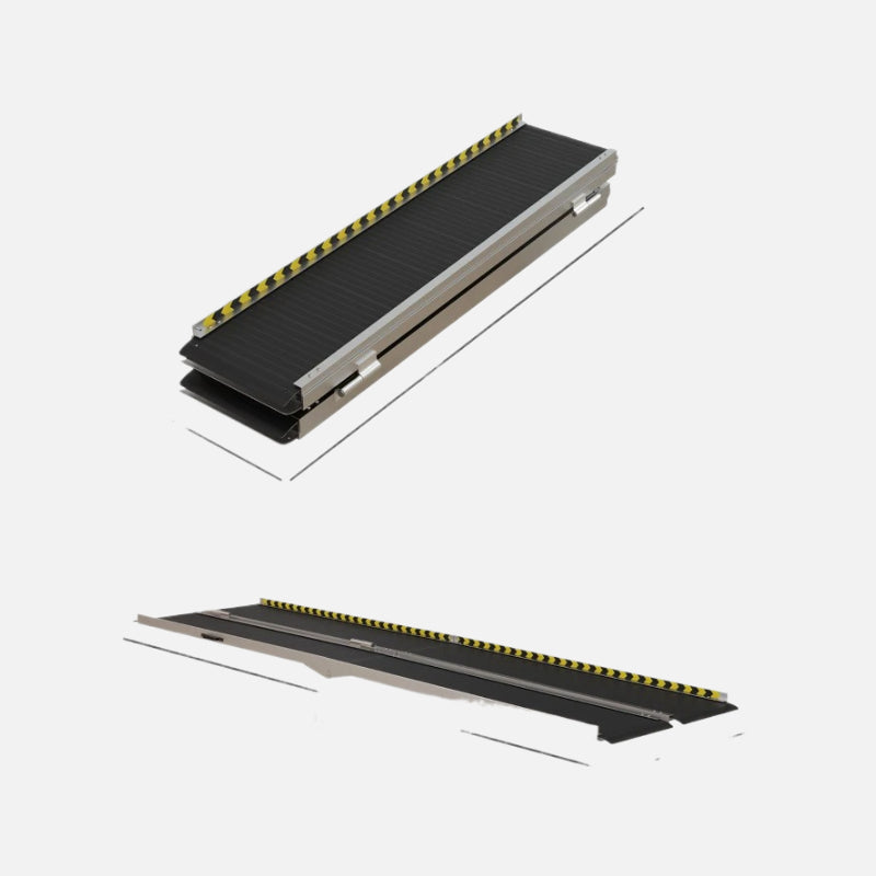 Homcom 10ft Aluminum Wheelchair Ramp Non-Slip 600lb Capacity Black