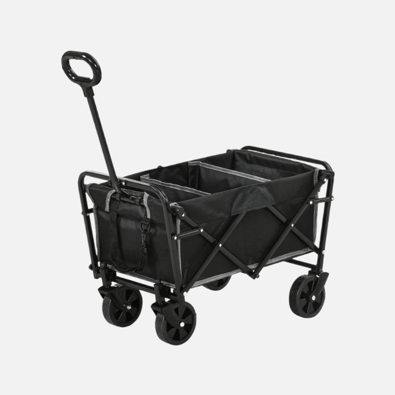Aosom outsunny collapsible wagon with adjustable handle-Heavy Duty Utility Wagon-Weight Capacity: 176 lbs