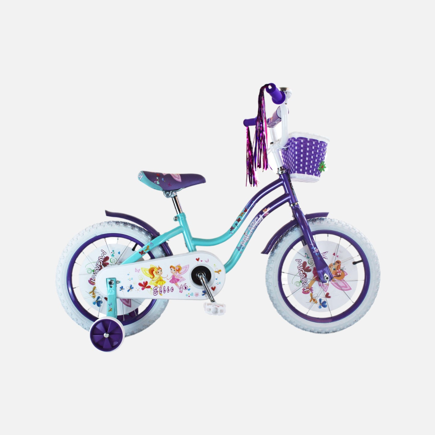 Micargi bicycles 20" ellie kids bike, 20″ cruiser hi-tensile steel frame,  20″ x 1.75″ white tires