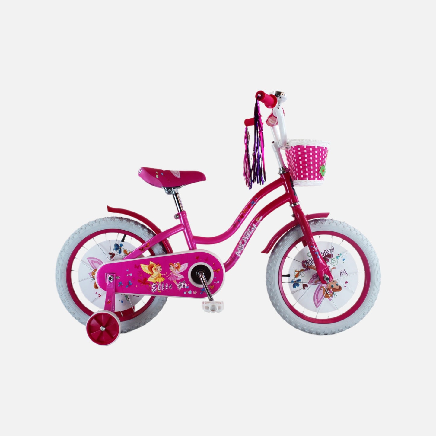 Micargi bicycles 20" ellie kids bike, 20″ cruiser hi-tensile steel frame,  20″ x 1.75″ white tires