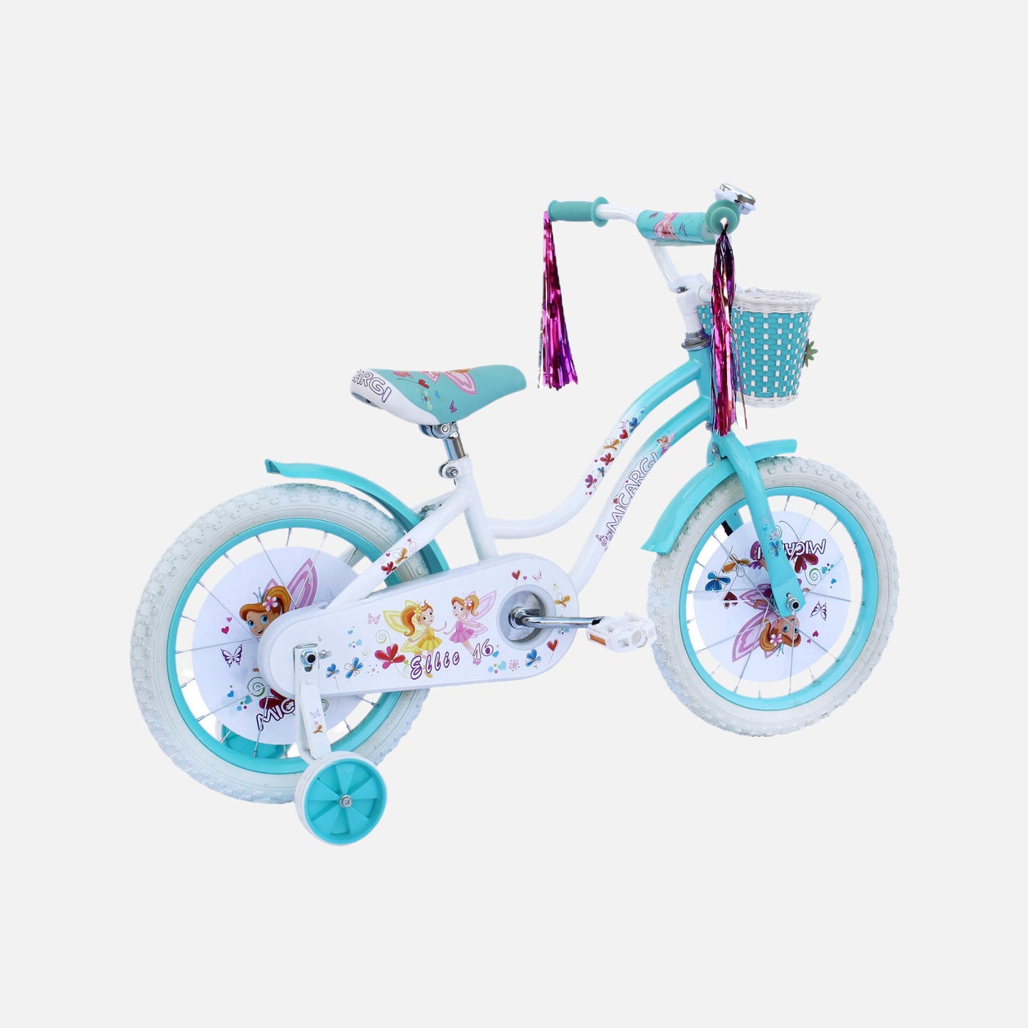 Micargi bicycles 20" ellie kids bike, 20″ cruiser hi-tensile steel frame,  20″ x 1.75″ white tires