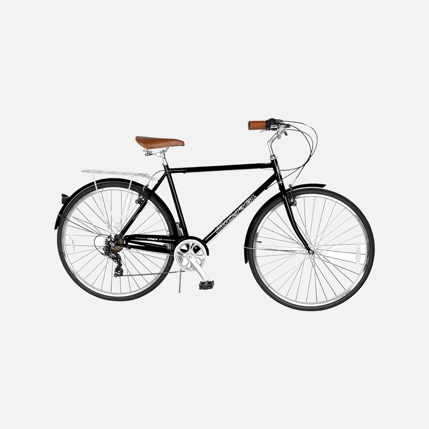 Micargi bicycles 700c roasca v7 city bike, 700cx35c black tires, hi-ten steel 700c frame