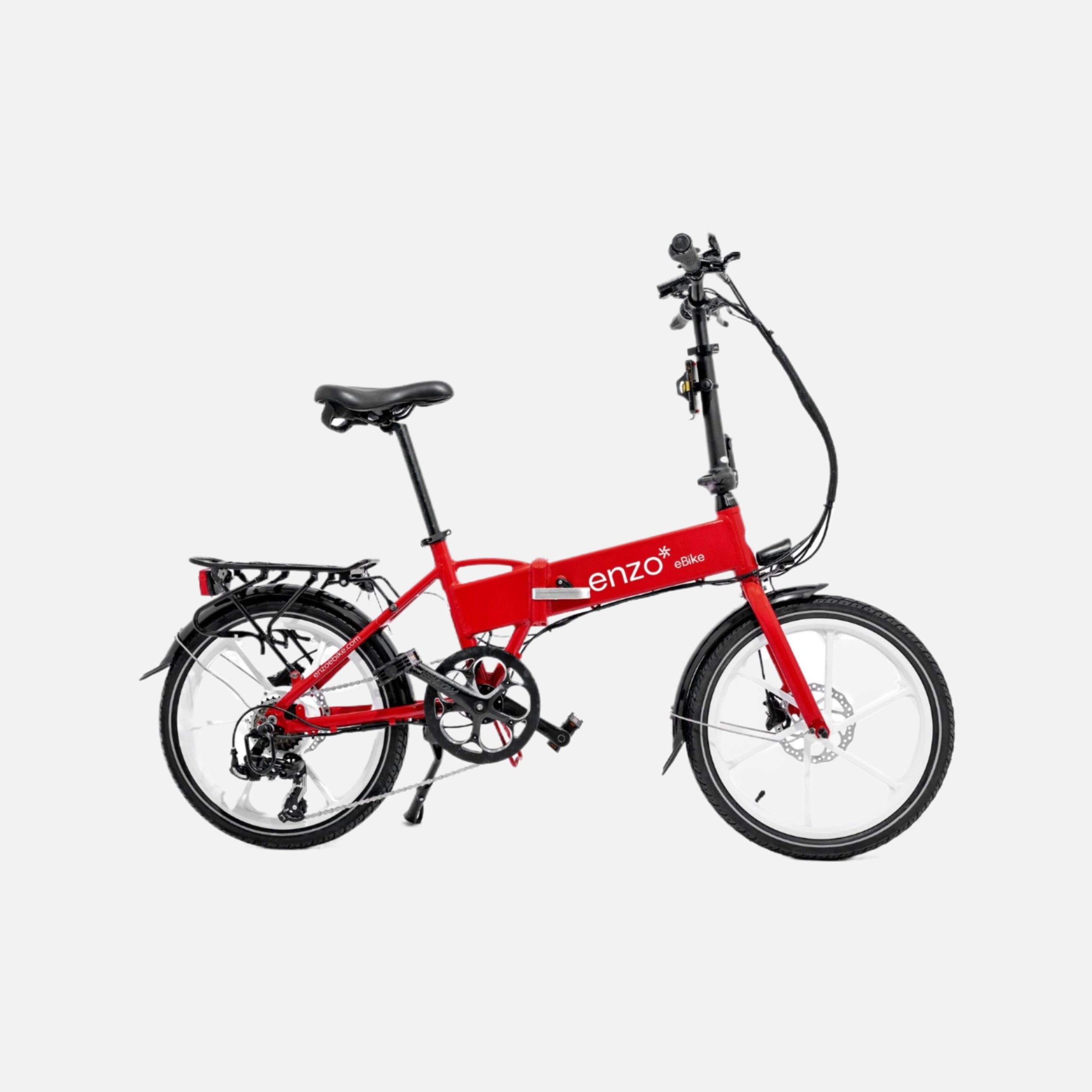 Enzo Red Folding eBike 350W Motor 20MPH Top Speed 52V 20Ah Battery 7 EVfect