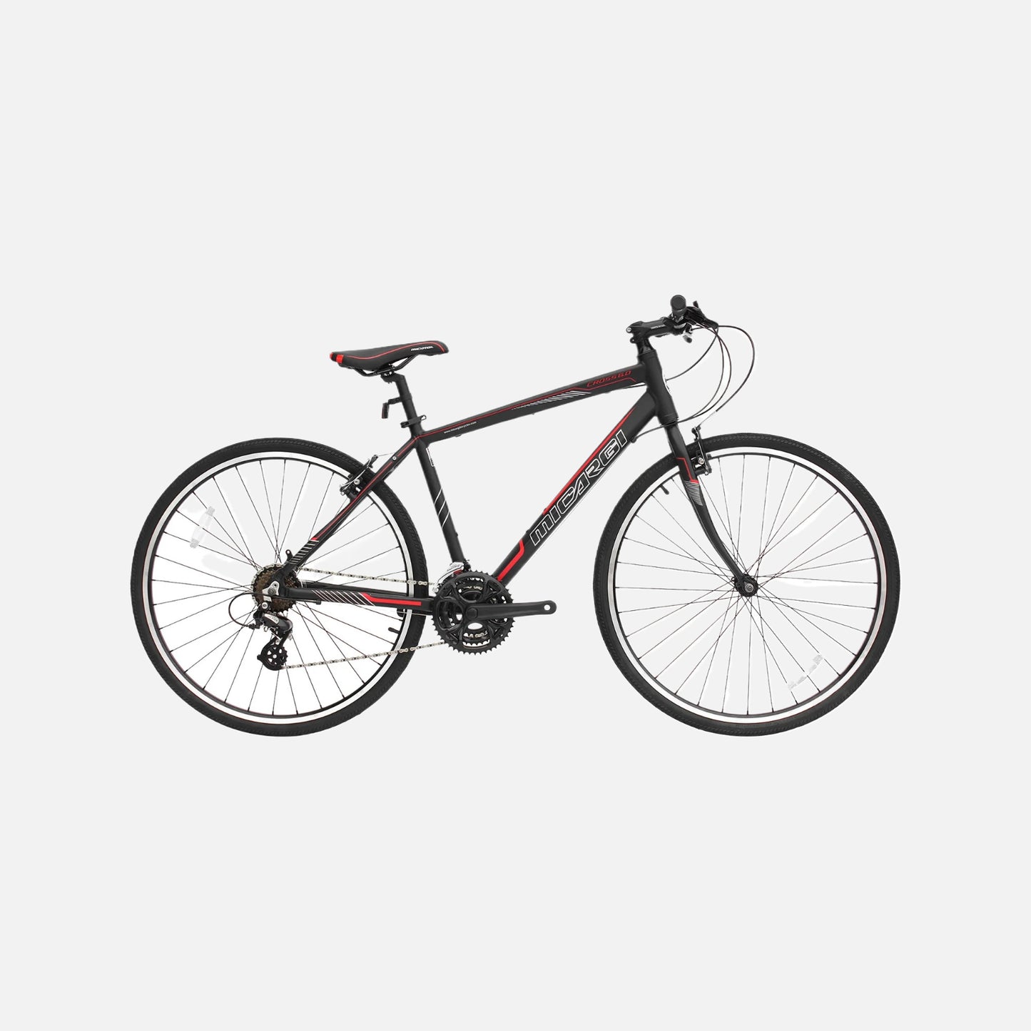 Micargi cross 5.0 700c hybrid road bike alloy v-brakes, 700cx38c tires, 6061 aluminum frame