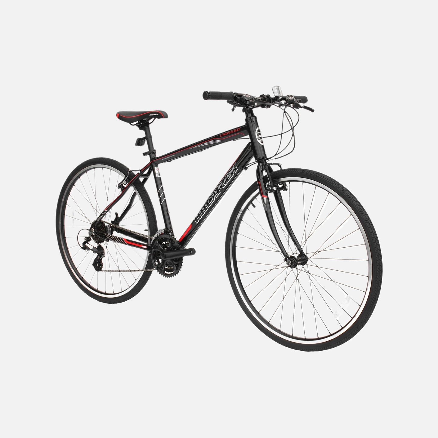 Micargi cross 5.0 700c hybrid road bike alloy v-brakes, 700cx38c tires, 6061 aluminum frame